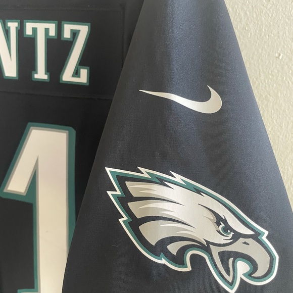 Black/Green Carson Wentz Nike Eagles Jersey - Picture 3 of 3